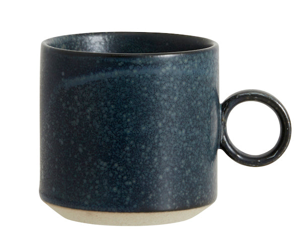 Grainy Mug w Handle Dark Blue