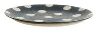 Grainy Dot Saucer/Cake Plate Dark Blue/Sand