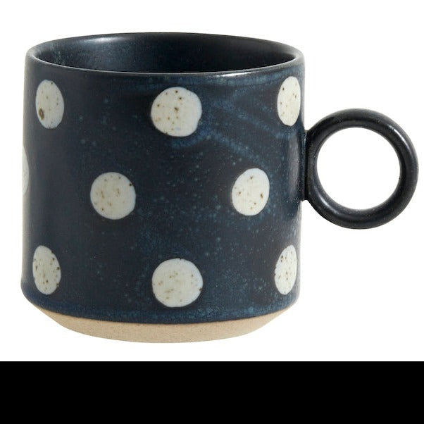 Grainy Mug w Handle Dark Blue/Sand