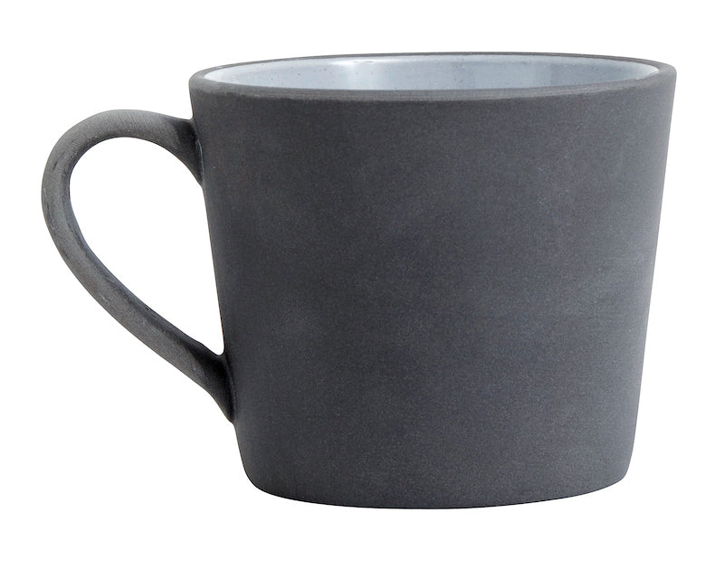 Stoneware Mug w Handle Black/White