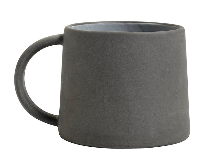 Stoneware Coffee Mug w Handle Black/White