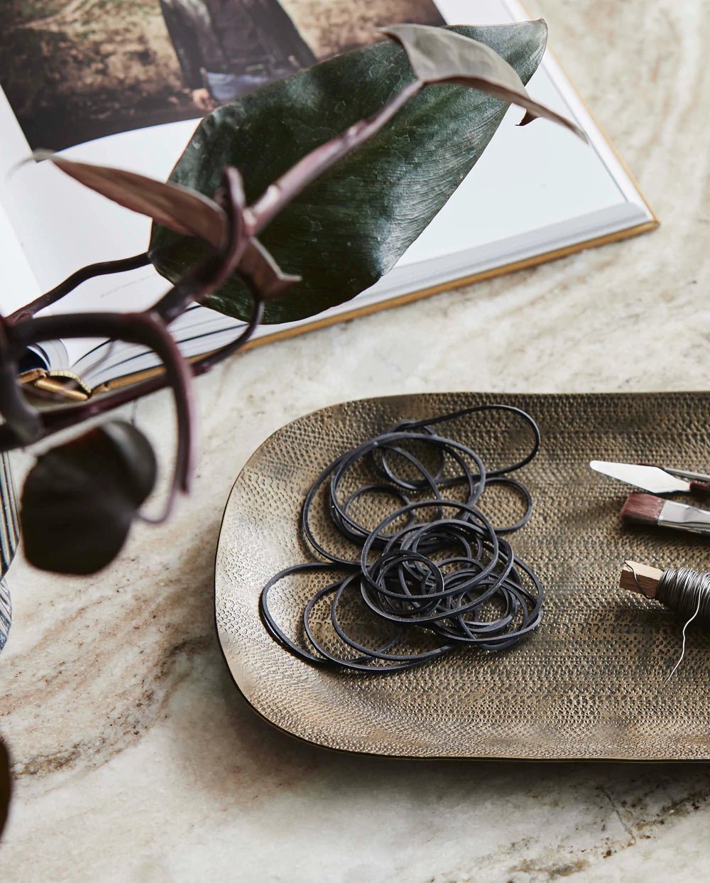 Danna Square Tray Antique Brass