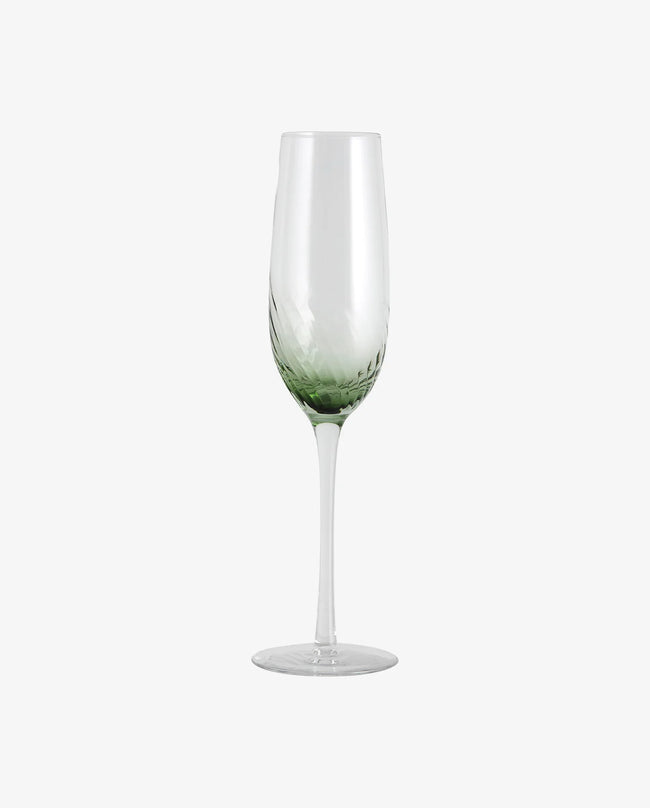 Garo Champagne Glass Green