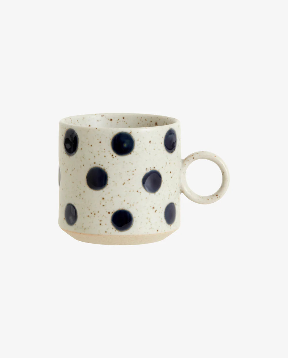 Grainy Dot Cup W. Handle Sand/Dark Blue