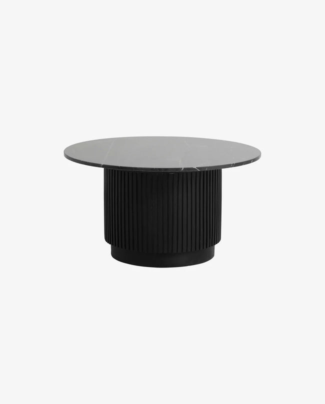 ERIE Round Coffee Table Black Marble Top
