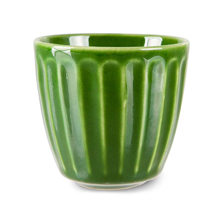 The Emeralds Ceramic Mug Ribbed Green (Set Of 4)