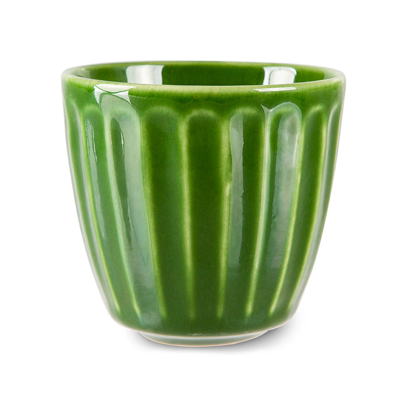 The Emeralds Ceramic Mug Ribbed Green (Set Of 4)