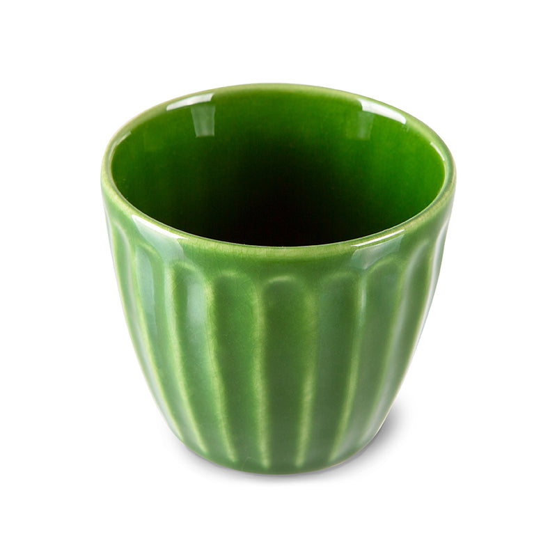 The Emeralds Ceramic Mug Ribbed Green (Set Of 4)