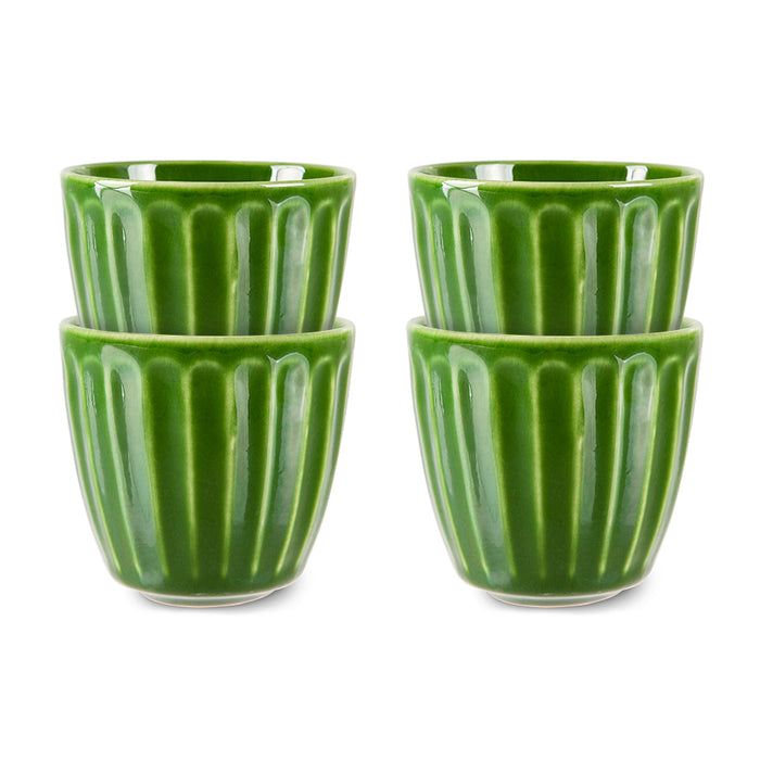 The Emeralds Ceramic Mug Ribbed Green (Set Of 4)