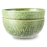 Ceramic Bowl Organic Green (set of 2) by hkliving