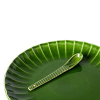 the emeralds: Ceramic Spoon Textured Green (set of 4)