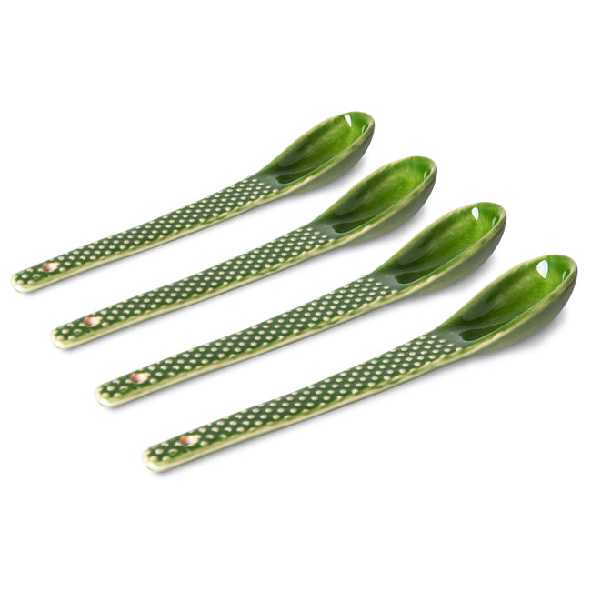 the emeralds: Ceramic Spoon Textured Green (set of 4)
