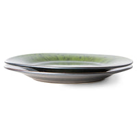 the emeralds: Ceramic Dinner Plate Spotted Green (set of 2)