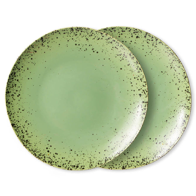 kiwi green and black spots hkliving plates