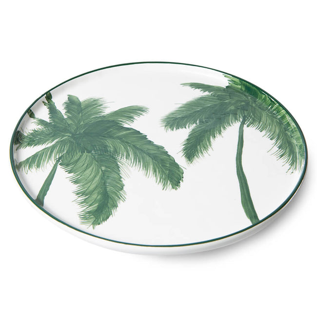 Porcelain Dinner Plate Palms Green