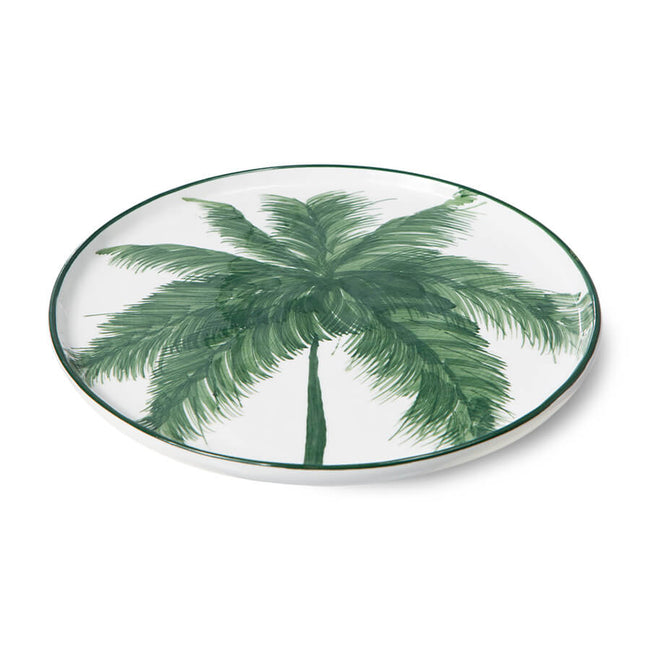 Porcelain Side Plate Palms, Green
