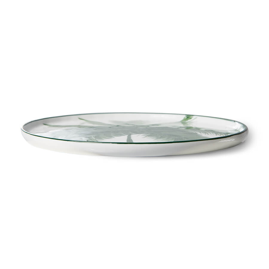 Porcelain Side Plate Palms, Green