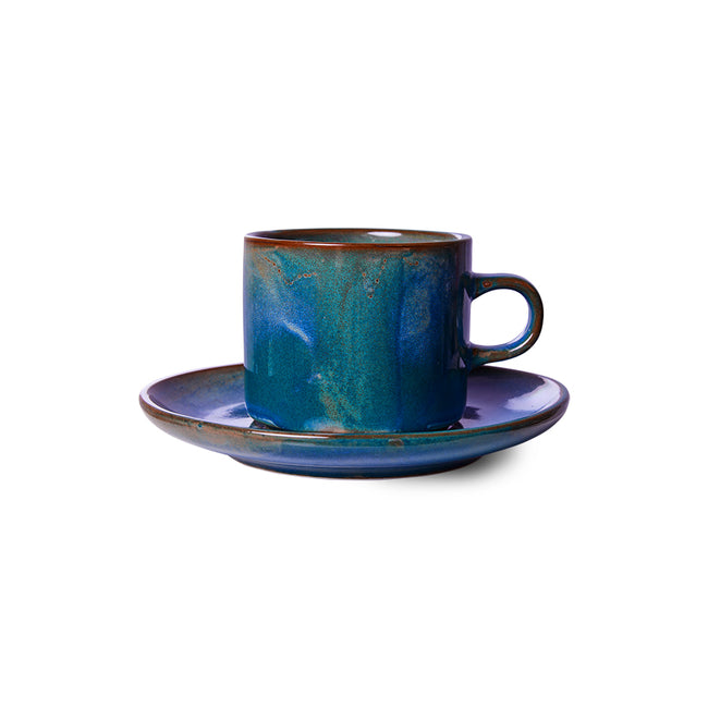 Cup and Saucer Rustic Blue