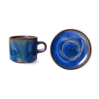 Cup and Saucer Rustic Blue