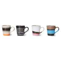HKliving Espresso Mugs, Set of 4, 70s Collection