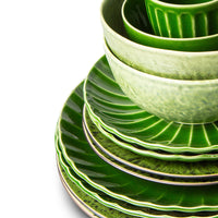 Ceramic Bowl Organic Green (set of 2)