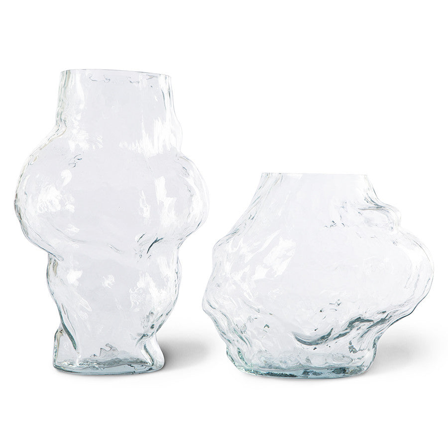 Cloud Vase Clear Glass Low