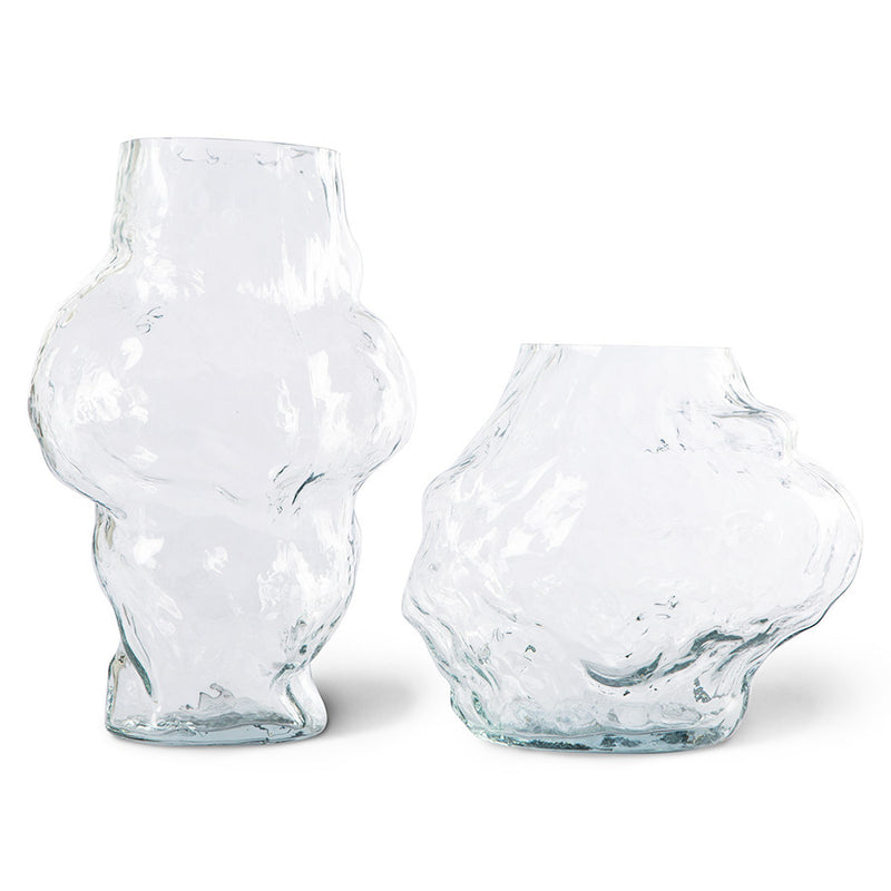 Cloud Vase Clear Glass Low