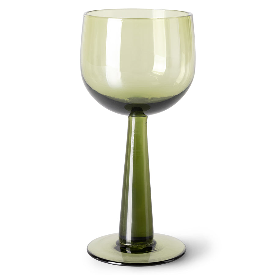 The Emeralds: Wine Glass Tall, Olive Green