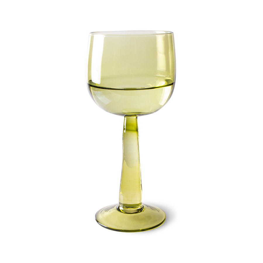 The Emeralds: Wine Glass Tall, Olive Green