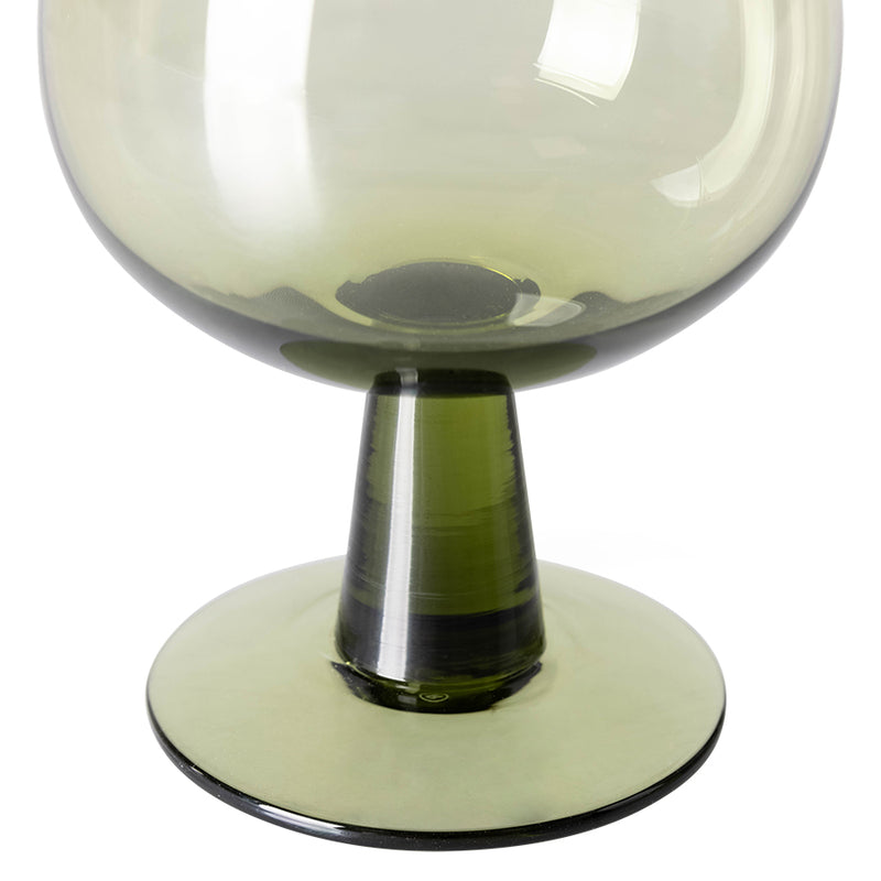 the emeralds: Wine Glass Low Olive Green