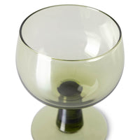 the emeralds: Wine Glass Low Olive Green