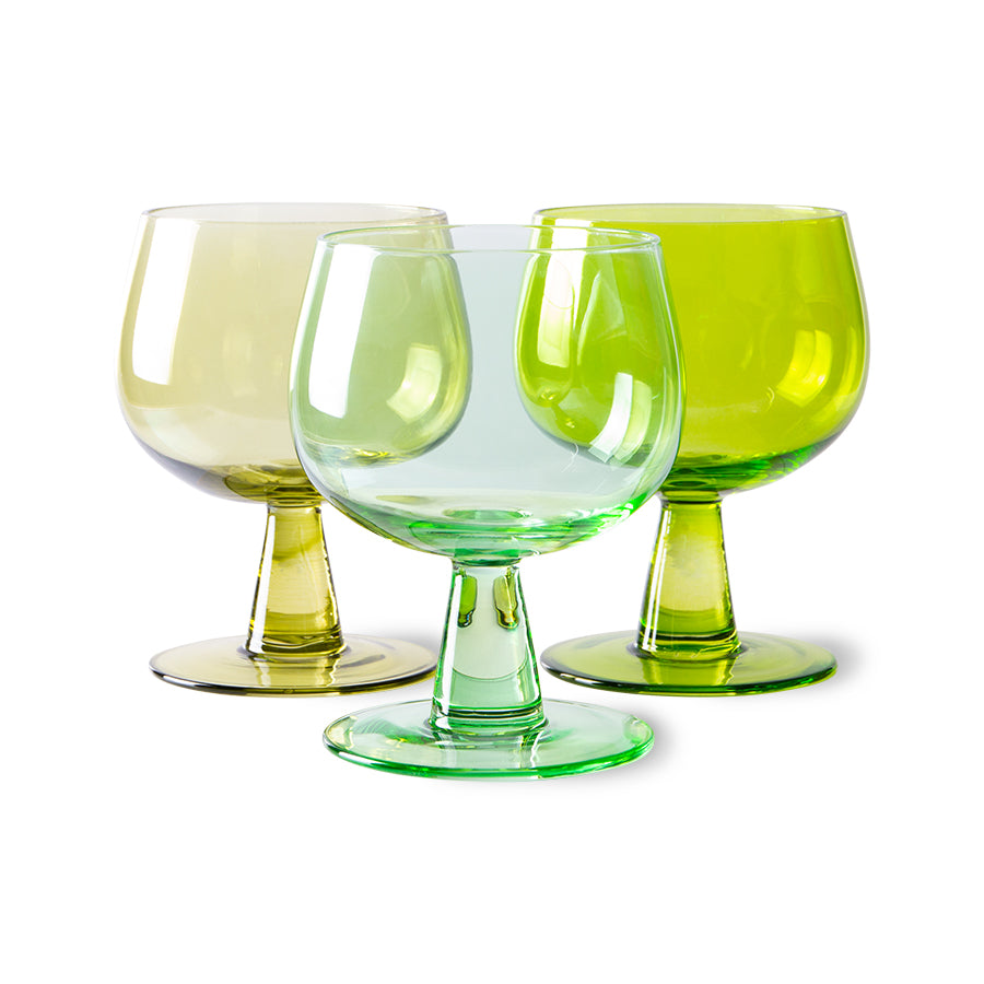 the emeralds: Wine Glass Low Olive Green