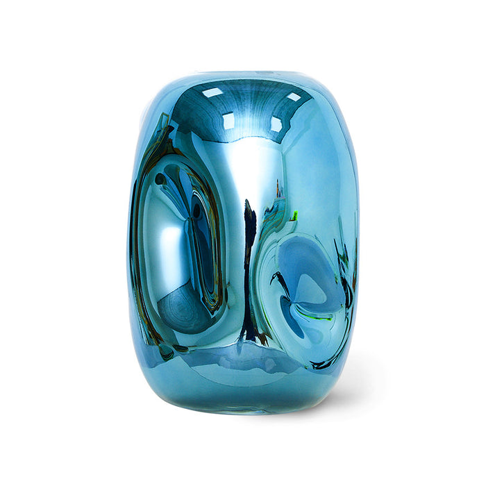 Blue Chrome Glass Vase