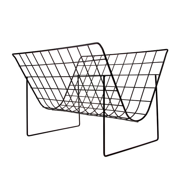 Metal Wire Magazine Rack Matt Black