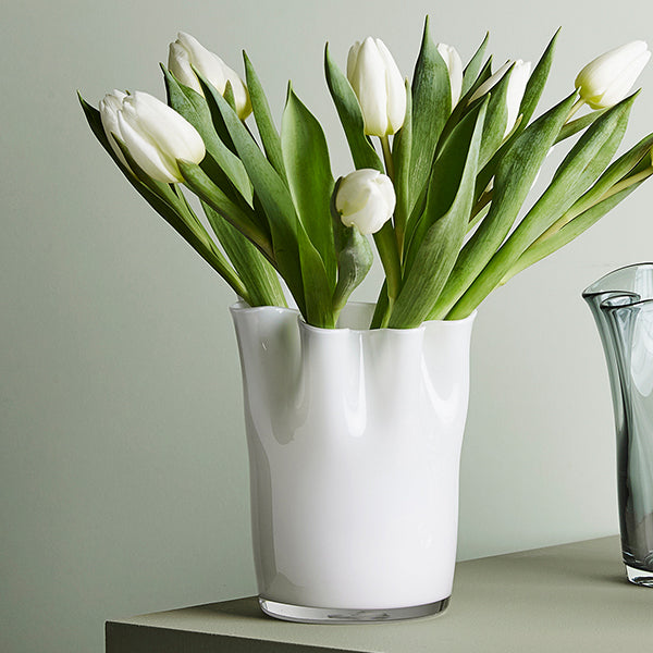 Tulip  White Vase