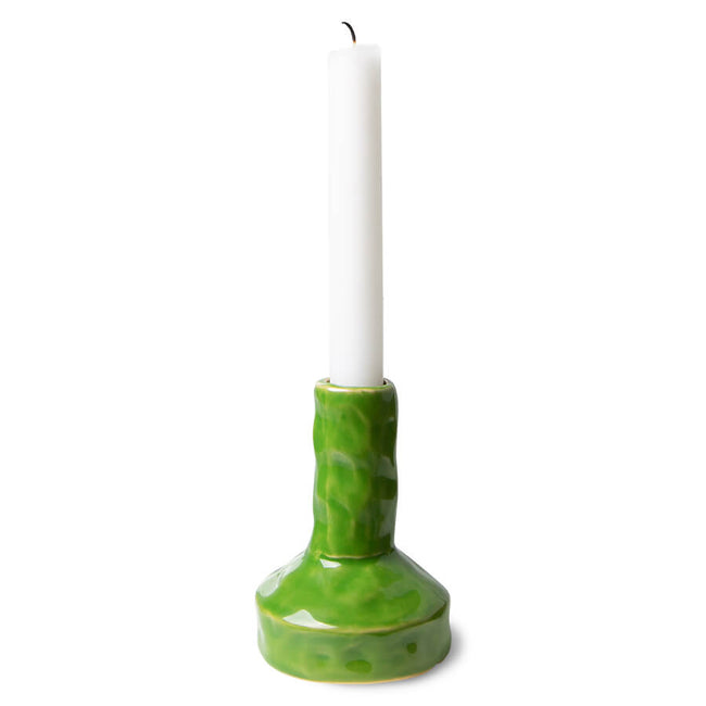the emeralds: Ceramic Candle Holder S Lime Green