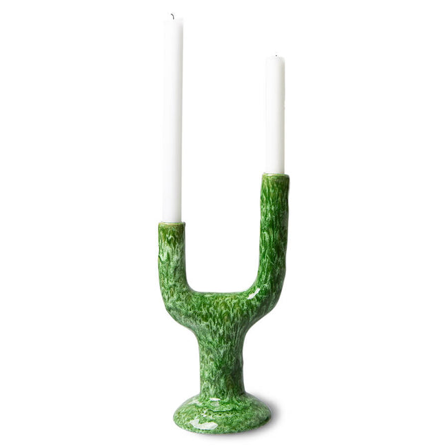 the emeralds: Ceramic Candle Holder L Reactive Green