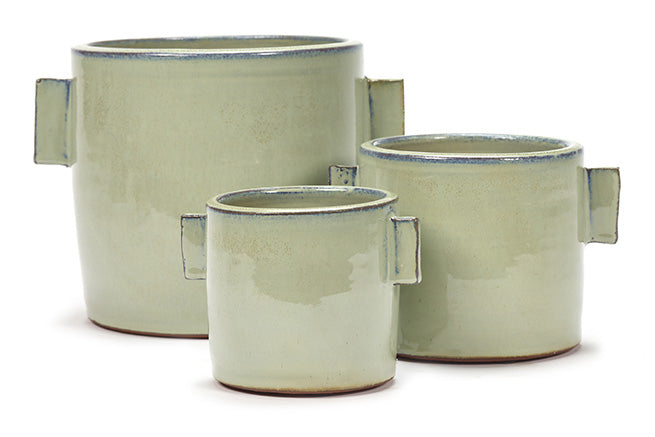 FLOWER POT S GLAZED GREY