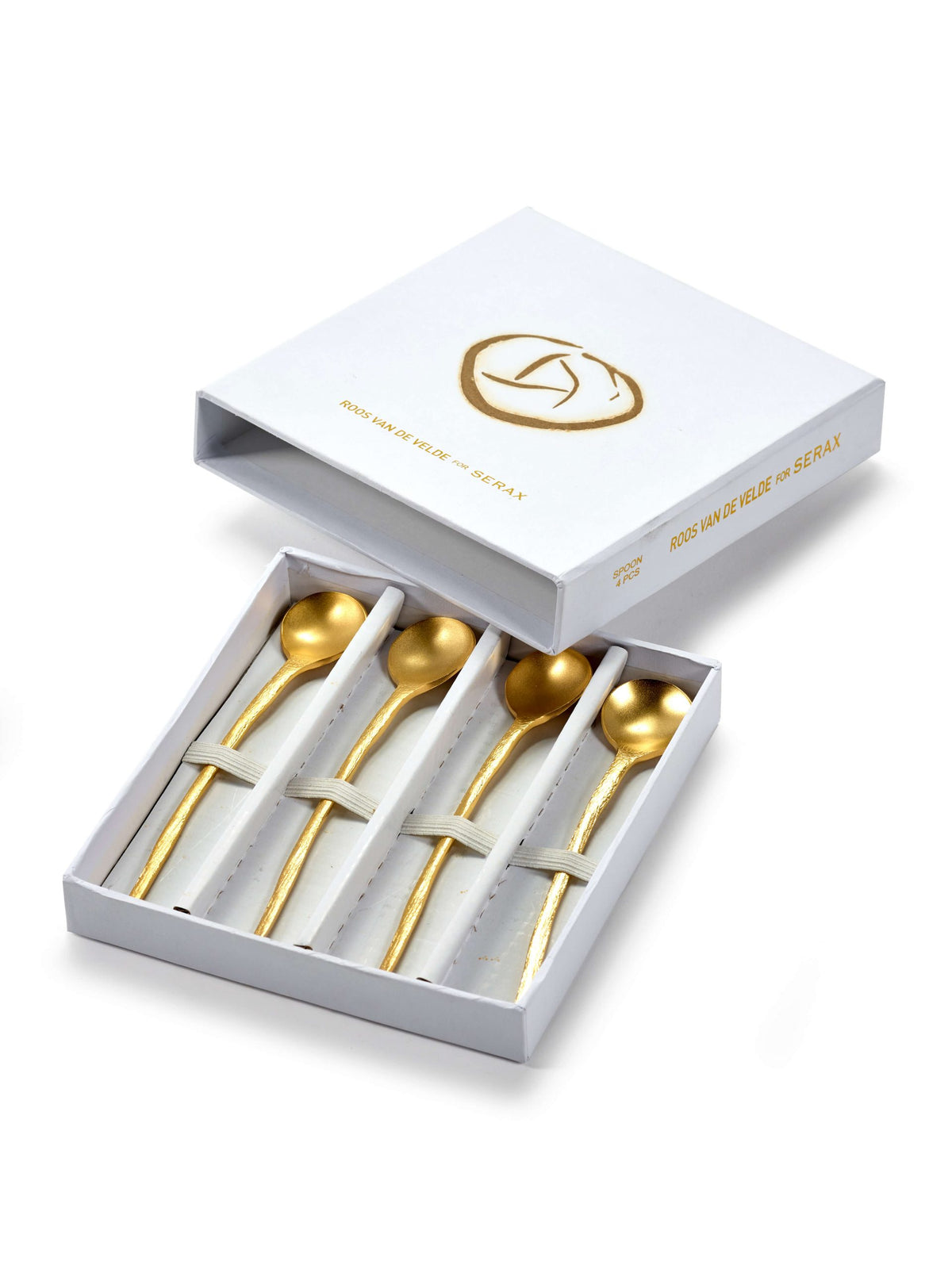 Gold Tea Spoon Set of 4 from Roos Van De Velde