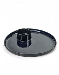 Breakfast Egg Plate Dark Blue