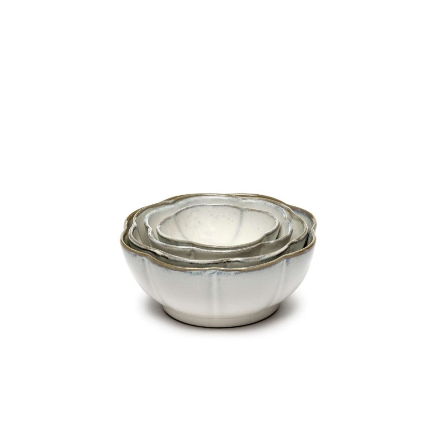 INKU Ribbed Bowl M White