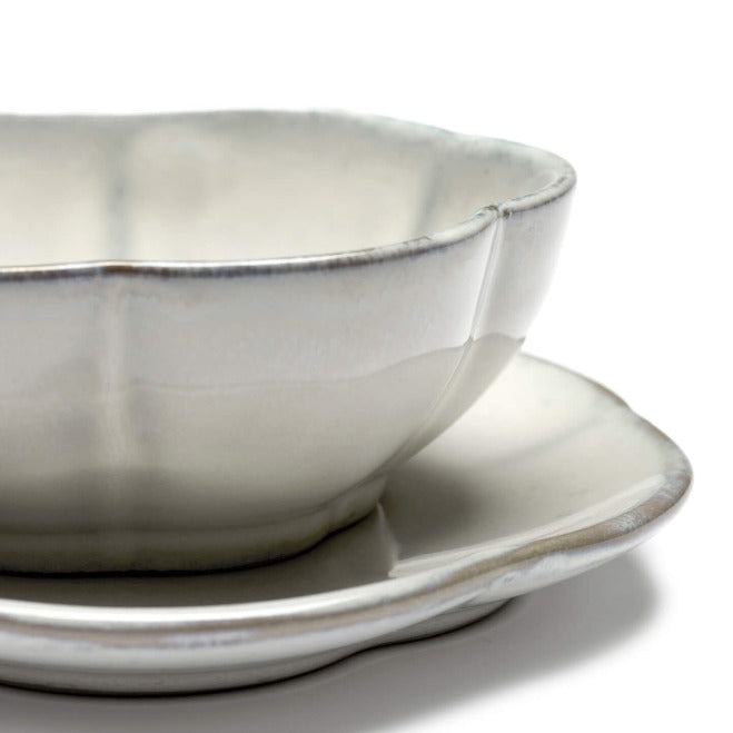 INKU Ribbed Bowl M White