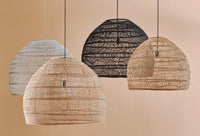 Wicker Pendant Lamp Ball Black M