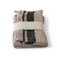 100% Natural Striped Linen Napkin Set Of 2