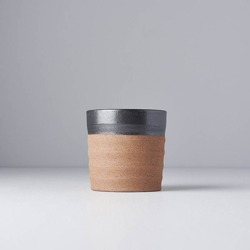 Grooved Mug Black & Clay