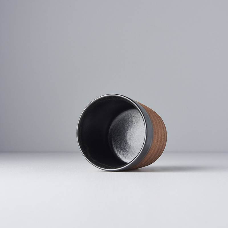 Grooved Mug Black & Clay