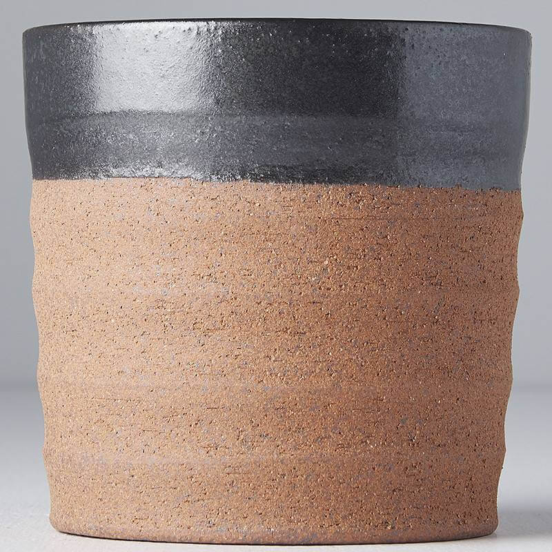 Grooved Mug Black & Clay