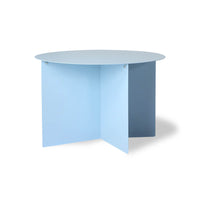 Metal Coffee Table Round Blue