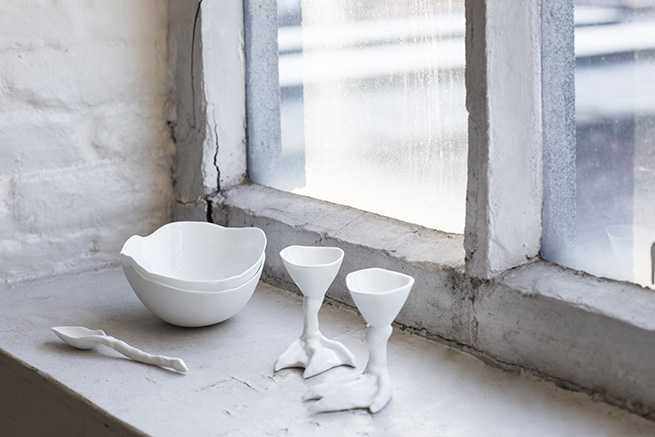 Soup Bowl Brass White