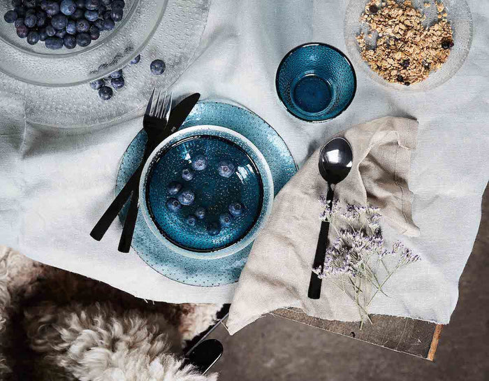 Glass Beads Plate Blue